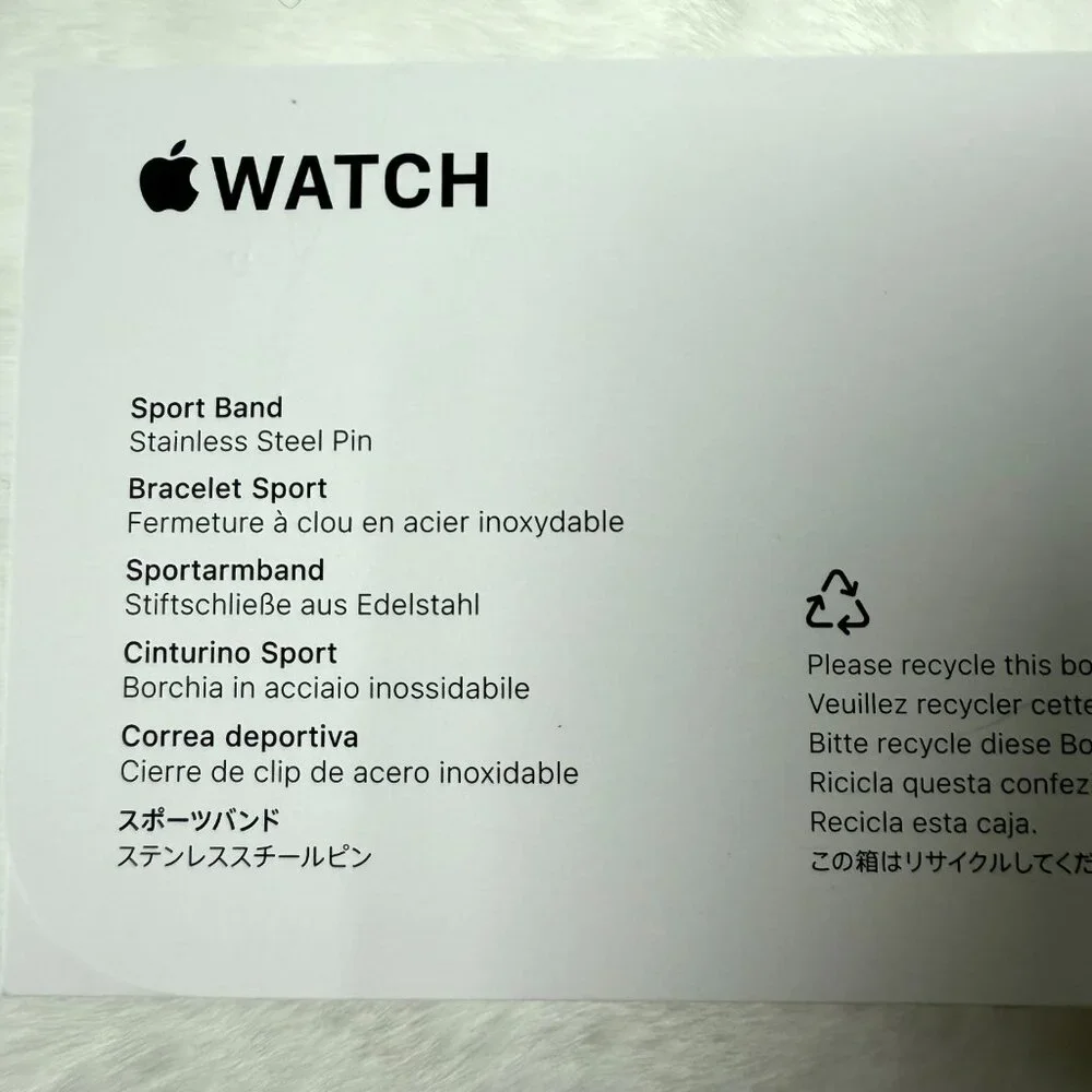 NEW Genuine OEM Apple Smartwatch Silicone Light Blush Sport Band 42mm Small Med